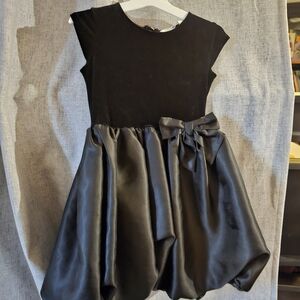 H&M Black Satin Kids Dress with Bow